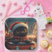 ブラックキャットローラーコースタークリスマス ペーパープレート (パーティー)