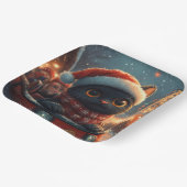 ブラックキャットローラーコースタークリスマス ペーパープレート (傾斜あり)