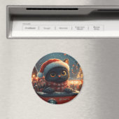 ブラックキャットローラーコースタークリスマス マグネット (インサイチュ (食洗機))