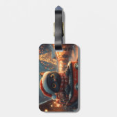 ブラックキャットローラーコースタークリスマス ラゲッジタグ (裏面縦)