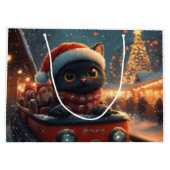 ブラックキャットローラーコースタークリスマス ラージペーパーバッグ (裏面)