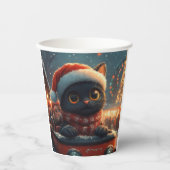 ブラックキャットローラーコースタークリスマス 紙コップ (正面)