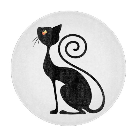 ブラックキャットヴィンテージスタイルデザイン カッティングボード (正面)