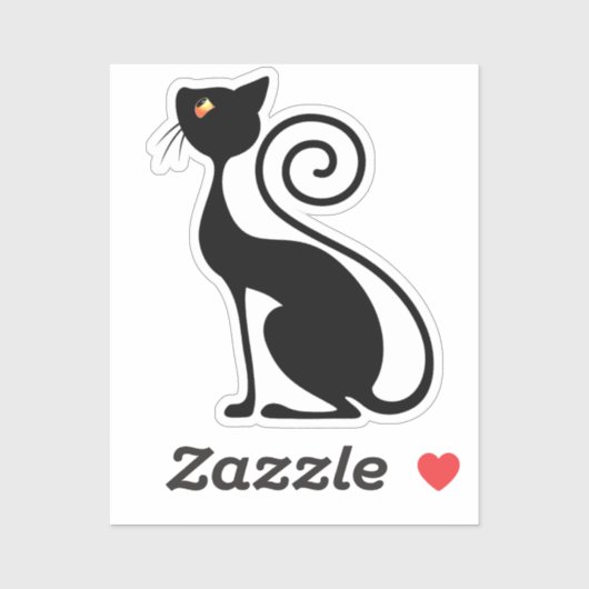 ブラックキャットヴィンテージスタイルデザイン シール (シート)