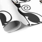 ブラックキャットヴィンテージスタイルデザイン ラッピングペーパー (ロールコーナー)