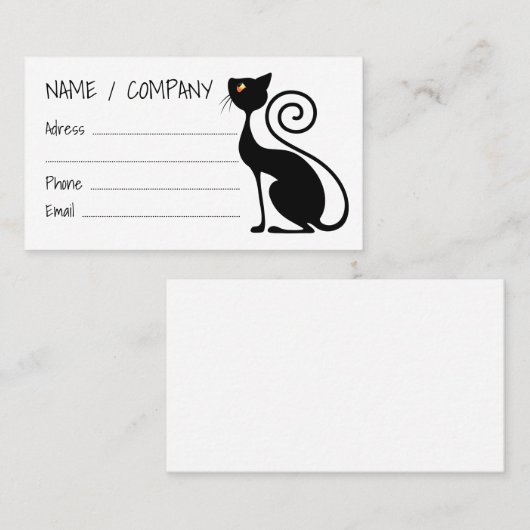 ブラックキャットヴィンテージスタイルデザイン 名刺 (正面/裏面)