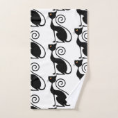 ブラックキャットヴィンテージスタイル バスタオルセット (ハンドタオル)