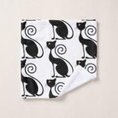 ブラックキャットヴィンテージスタイル バスタオルセット (ウォッシュタオル)