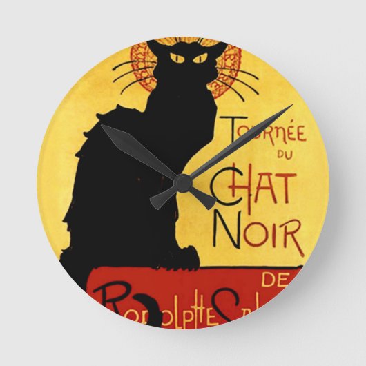 ブラックキャットヴィンテージトゥールネデュチャットノワール,テオピレ ラウンド壁時計 (正面)