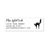 ブラックキャット名前をカスタムする差出人住所 セルフインキングスタンプ (デザイン)