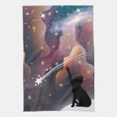 ブラックキャット宇宙射撃、 発砲スター キッチンタオル (縦)