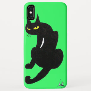 ブラックキャット忍者ブライトグリーン iPhone XS MAXケース