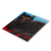 ブラックキャット抽象芸術パステル絵を描ズ タイル (側面)