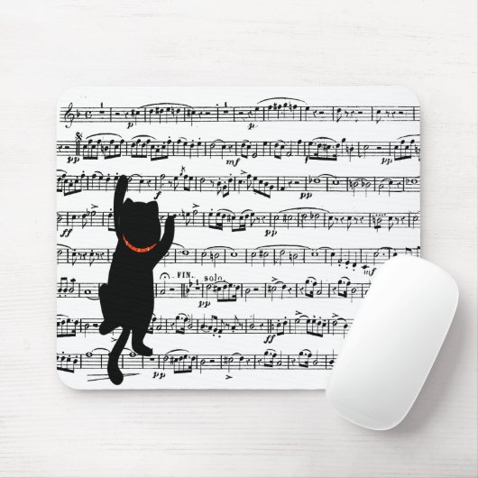 ブラックキャット登山オンミュージック マウスパッド (マウス)