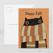 ブラックキャット秋シーズンハッピーハローウィン シーズンポストカード (正面/裏面)