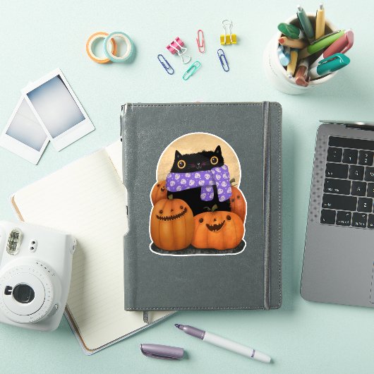 ブラックキャット秋シーズンハッピーハローウィン シール (iPadカバー)