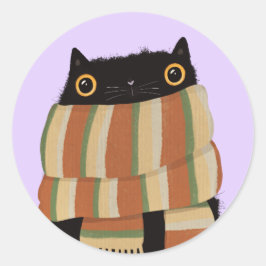 ブラックキャット秋シーズンハッピーハローウィン ラウンドシール