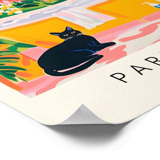 ブラックキャット絵を描ズファンキーバスルームインスパイアデコー ポスター (角)