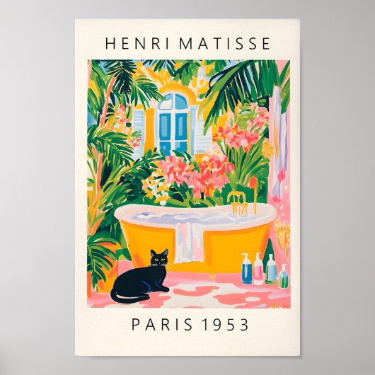 ブラックキャット絵を描ズファンキーバスルームインスパイアデコー ポスター (正面)