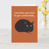 ブラックキャット誕生日カード カード (黄色い花)