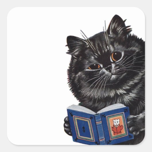 ブラックキャット読ズ絵を描の本： Louis Wain スクエアシール (正面)