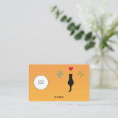 ブラックキャット赤いハート&蝶のソーシャルメディア 名刺 (スタンド正面)