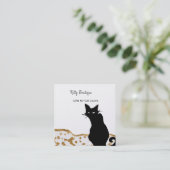 ブラックキャット金ゴールドスターズスクエアビジネスカード スクエア名刺 (スタンド正面)