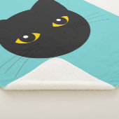 ブラックキャット顔シェルパ毛布 シェルパブランケット (3/4)