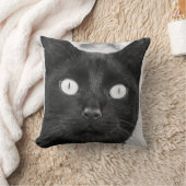 ブラックキャット顔 クッション (ブランケット)