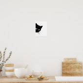 ブラックキャット顔 ポスター (キッチン)