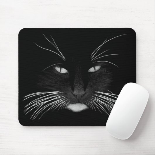 ブラックキャット顔 マウスパッド (マウス)