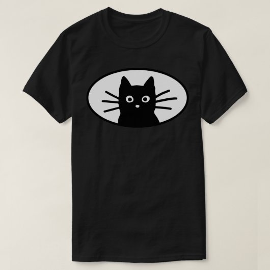 ブラックキャット顔 Tシャツ (デザイン正面)