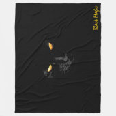 ブラックキャット魔法シックなカスタマイズ フリースブランケット (正面)