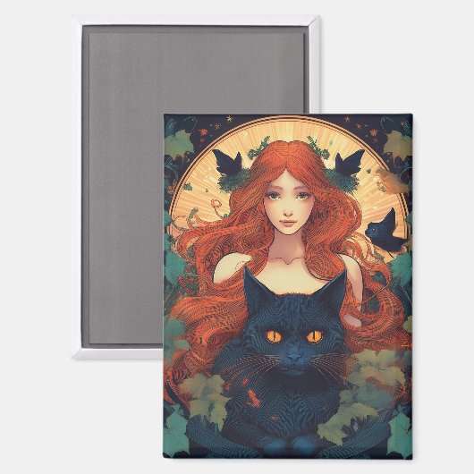 ブラックキャット魔法 マグネット (正面/裏面)