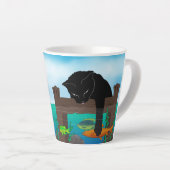 ブラックキャット魚釣り カフェラテマグ (右アングル)