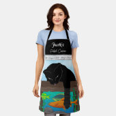 ブラックキャット魚釣り、グレーバンド エプロン (着用した状態)