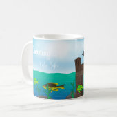 ブラックキャット魚釣り コーヒーマグカップ (正面左)