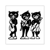 ブラックキャット3つミュージシャンギターフィドルサックス ラバースタンプ (インプリント)