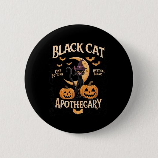ブラックキャット・アポセカリー・ハロウィン・エンサジアスト 缶バッジ (正面)