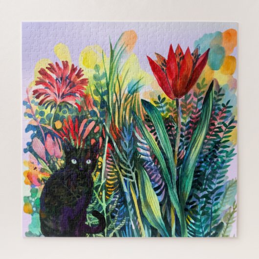 ブラックキャット・イン・ザ・ガーデンパズル ジグソーパズル (縦)