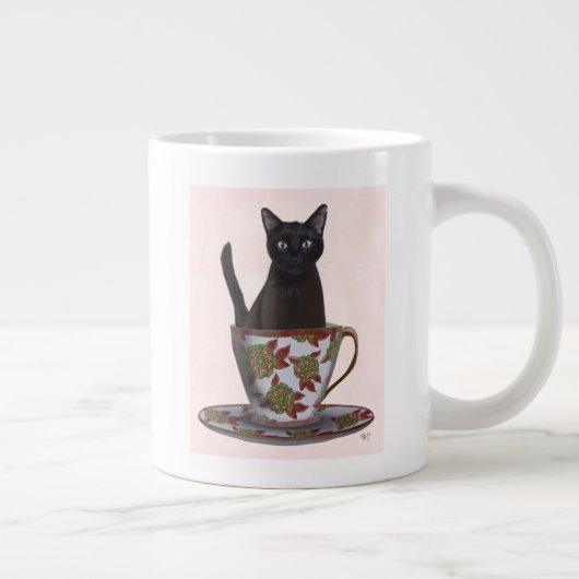 ブラックキャット・イン・ティーカップ ジャンボコーヒーマグカップ (右)