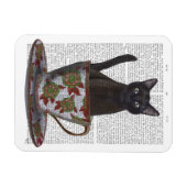 ブラックキャット・イン・ティーカップ マグネット (横)