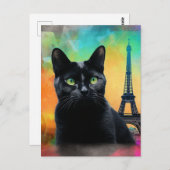 ブラックキャット・イン・パリ ポストカード (正面/裏面)