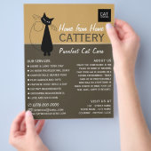 ブラックキャット、キャットケージ、ペットホテル、広告 チラシ (手)