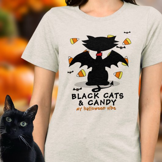 ブラックキャット&キャンディハロウィーンヴィーブトライブレンドTシャツ トライブレンドTシャツ