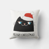 ブラックキャット クリスマス クッション | かわいいサンタキティ (裏面)