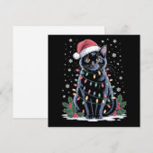 ブラックキャット クリスマス サンタハット 面白い ニャーニャー猫 (正面/裏面)