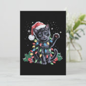 ブラックキャット クリスマス サンタ ハット メオウィー Xmas ホリデー (スタンド正面)