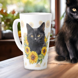 ブラックキャット サンフラワーズ セイリング カフェラテマグ