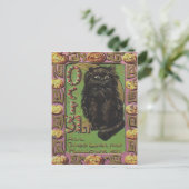 ブラックキャット ジャック・オ・ランタン かぼちゃ ポストカード (スタンド正面)